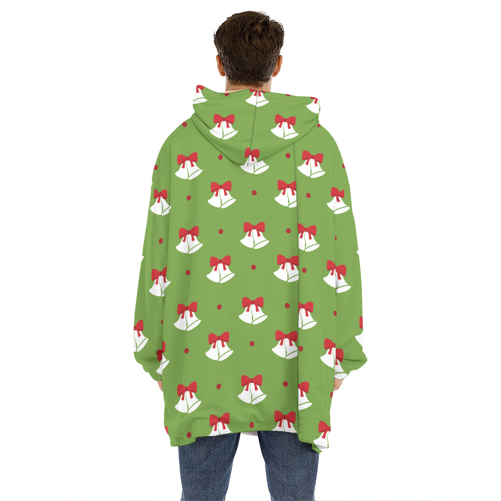 Merry Christmas Bells Pattern Print Hoodie Blanket