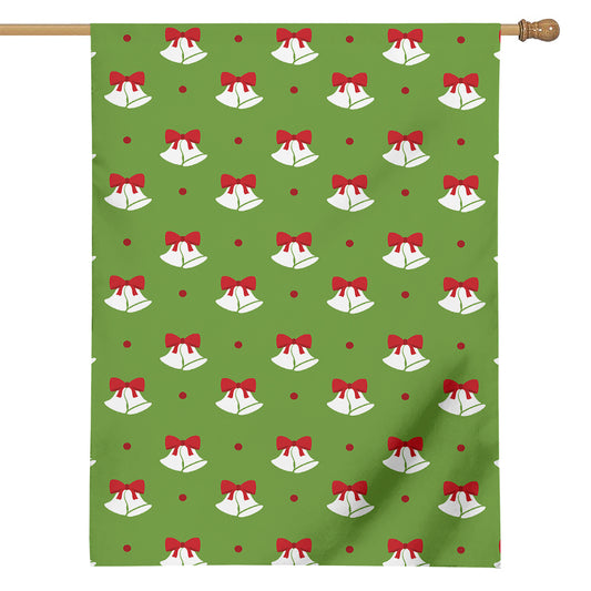 Merry Christmas Bells Pattern Print House Flag