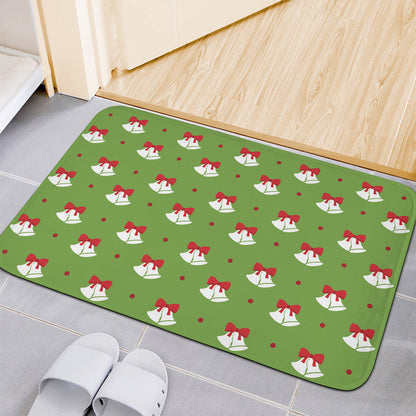 Merry Christmas Bells Pattern Print Indoor Door Mat
