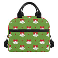 Merry Christmas Bells Pattern Print Insulated Lunch Bag