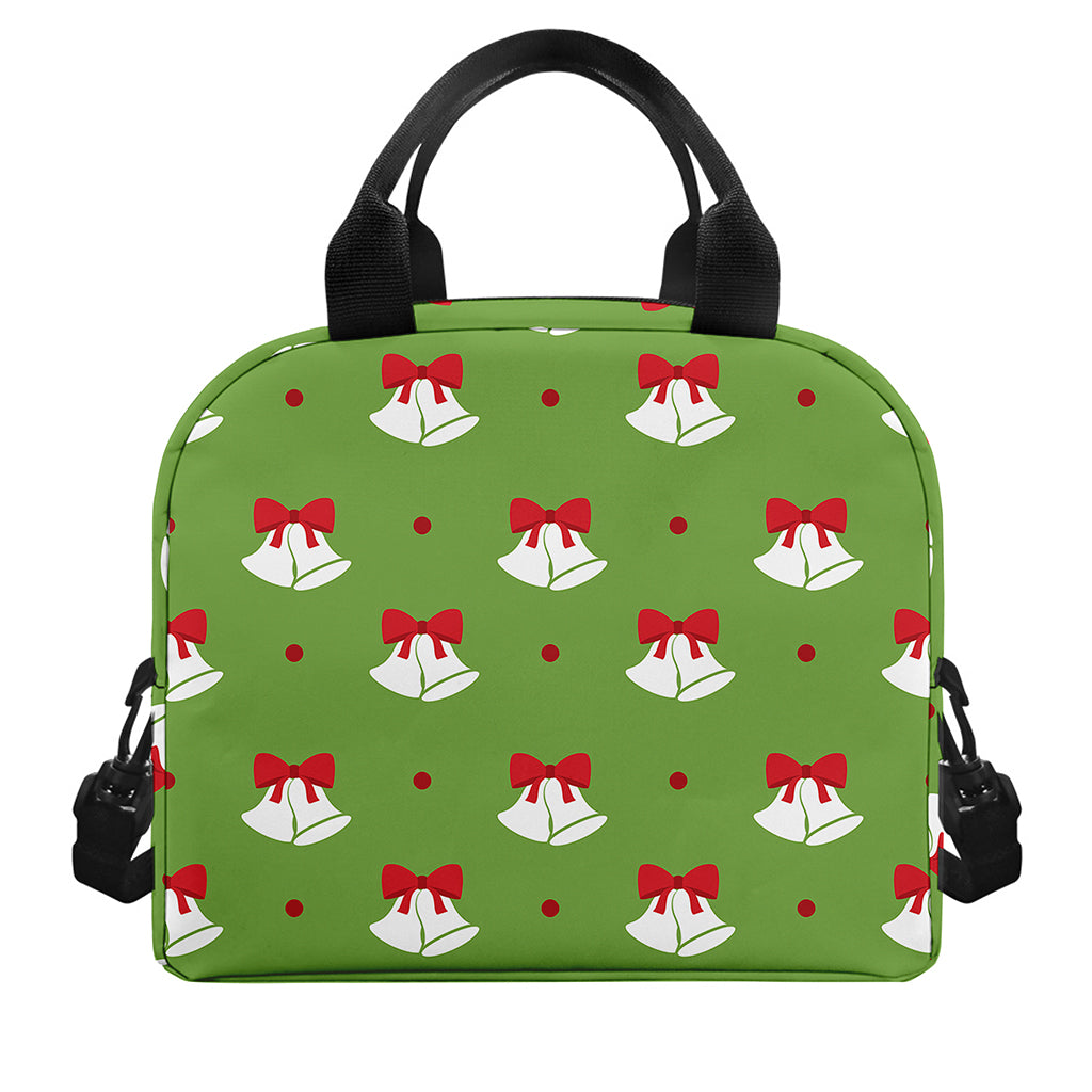 Merry Christmas Bells Pattern Print Insulated Lunch Bag
