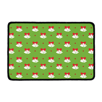 Merry Christmas Bells Pattern Print Kitchen Mat