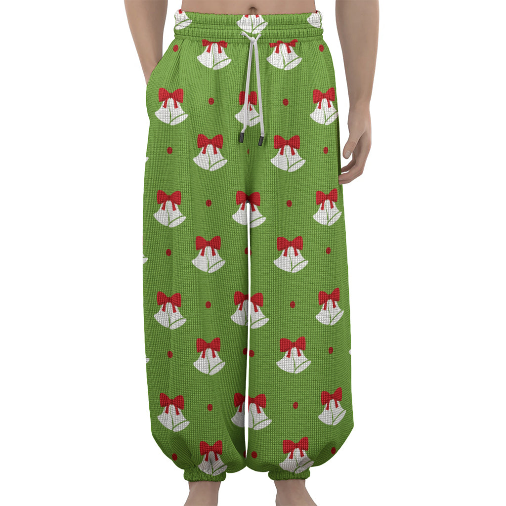 Merry Christmas Bells Pattern Print Lantern Pants