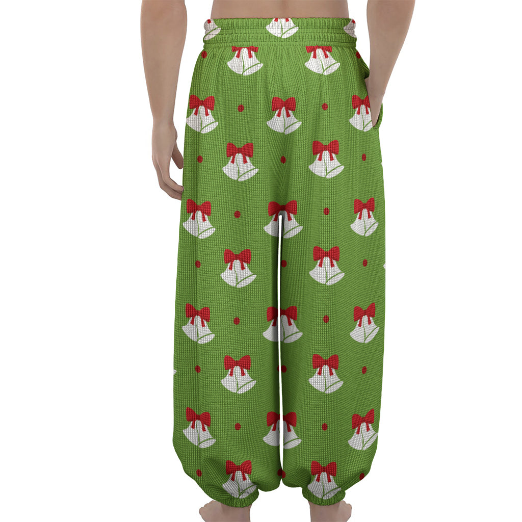 Merry Christmas Bells Pattern Print Lantern Pants