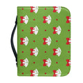 Merry Christmas Bells Pattern Print Leather Bible Cover