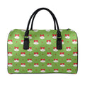 Merry Christmas Bells Pattern Print Leather Duffel Bag