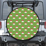 Merry Christmas Bells Pattern Print Leather Spare Tire Cover