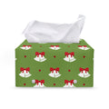 Merry Christmas Bells Pattern Print Leather Tissue Box Cover