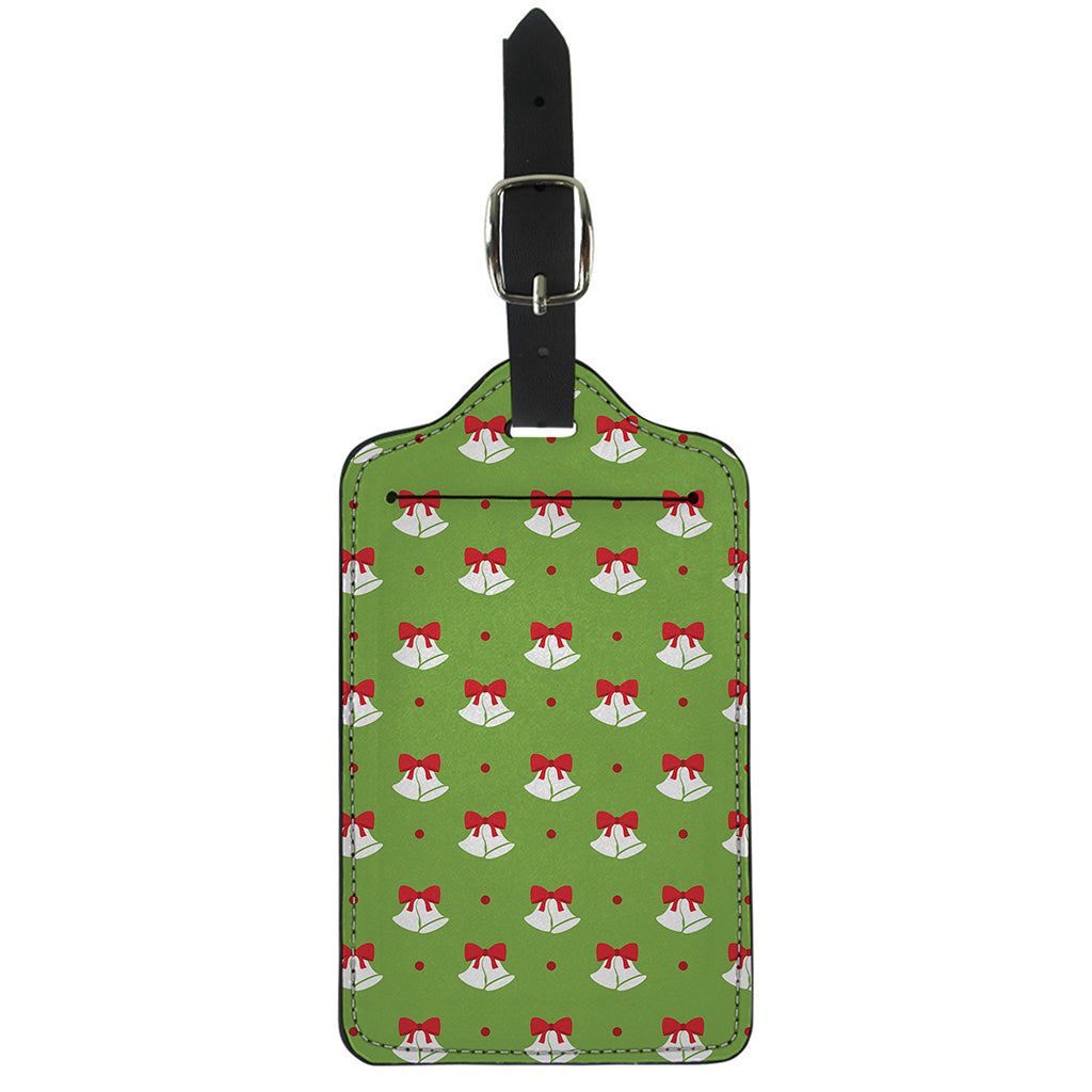 Merry Christmas Bells Pattern Print Luggage Tag