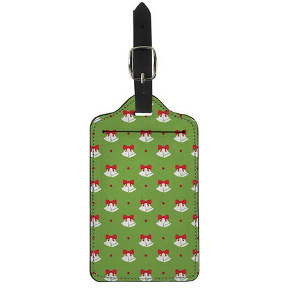 Merry Christmas Bells Pattern Print Luggage Tag