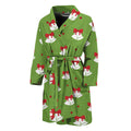 Merry Christmas Bells Pattern Print Men's Bathrobe