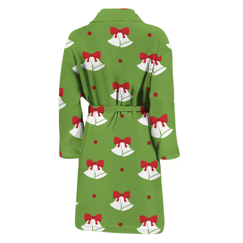 Merry Christmas Bells Pattern Print Men's Bathrobe