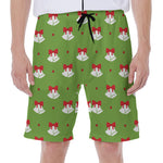 Merry Christmas Bells Pattern Print Men's Beach Shorts