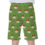 Merry Christmas Bells Pattern Print Men's Beach Shorts