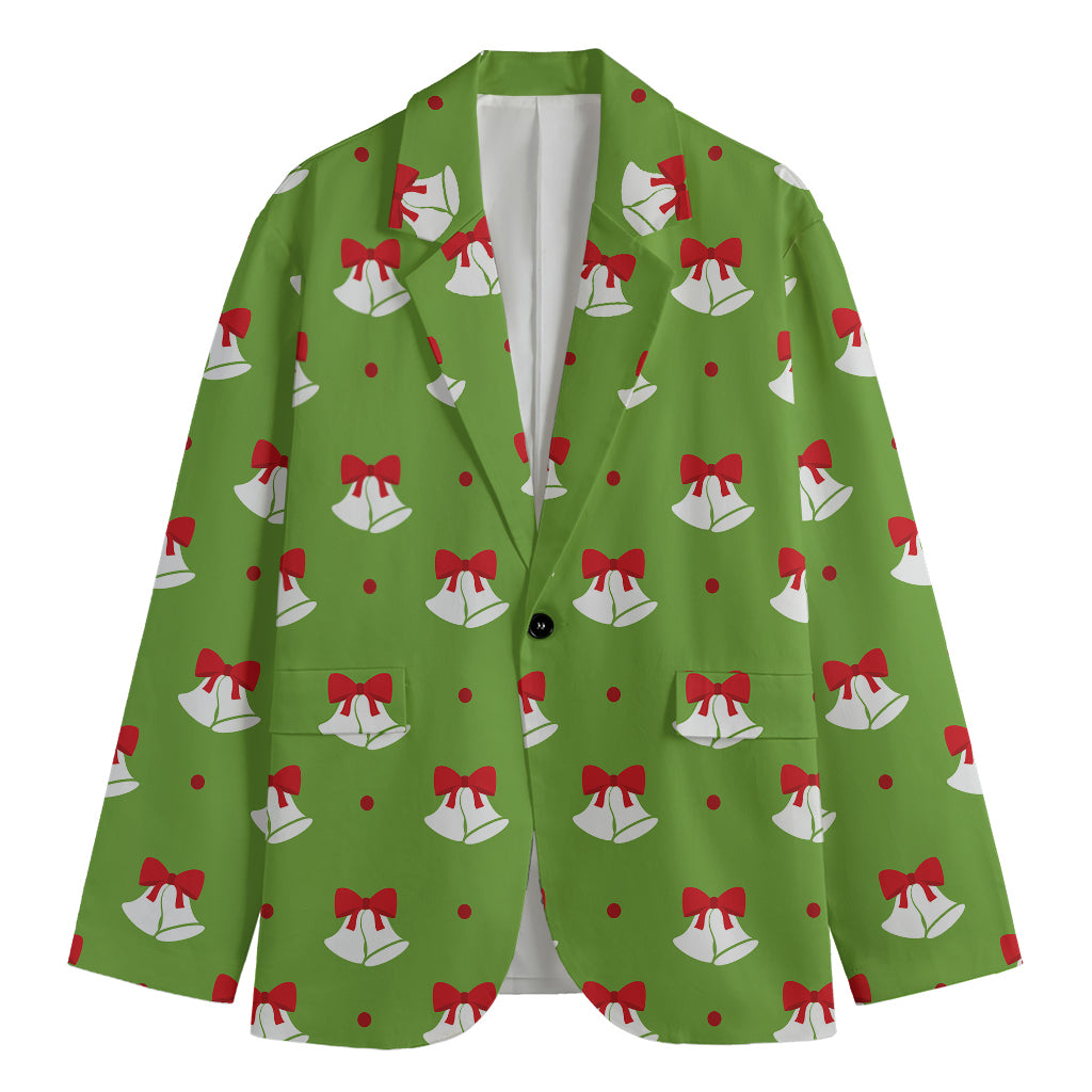 Merry Christmas Bells Pattern Print Men's Blazer