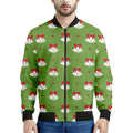Merry Christmas Bells Pattern Print Men's Bomber Jacket