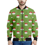Merry Christmas Bells Pattern Print Men's Bomber Jacket