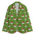 Merry Christmas Bells Pattern Print Men's Cotton Blazer