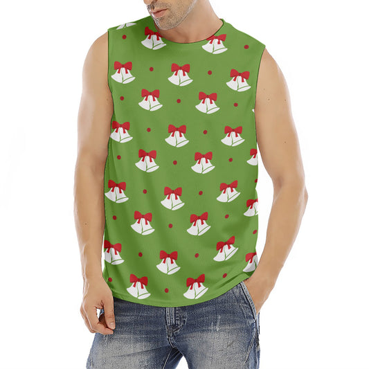 Merry Christmas Bells Pattern Print Men's Fitness Tank Top