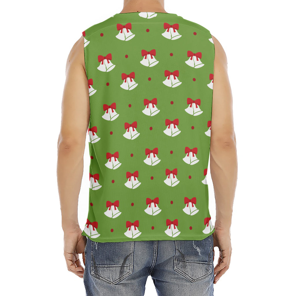 Merry Christmas Bells Pattern Print Men's Fitness Tank Top