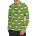 Merry Christmas Bells Pattern Print Men's Long Sleeve Rash Guard