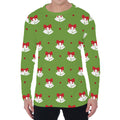 Merry Christmas Bells Pattern Print Men's Long Sleeve T-Shirt