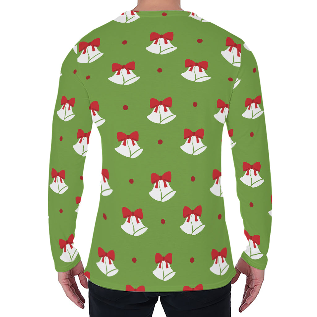 Merry Christmas Bells Pattern Print Men's Long Sleeve T-Shirt