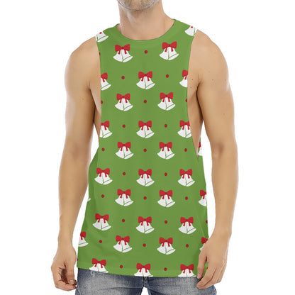 Merry Christmas Bells Pattern Print Men's Muscle Tank Top