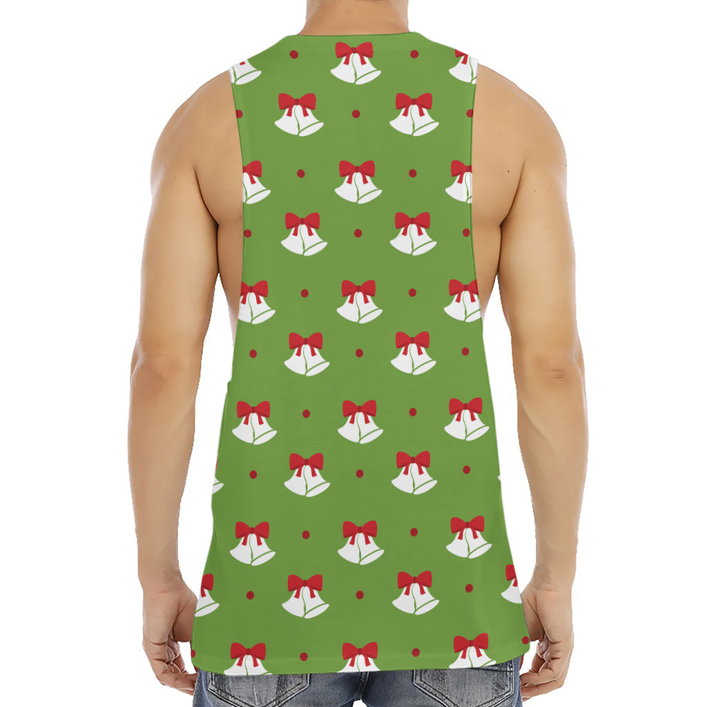 Merry Christmas Bells Pattern Print Men's Muscle Tank Top