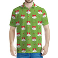 Merry Christmas Bells Pattern Print Men's Polo Shirt