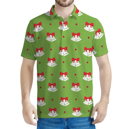 Merry Christmas Bells Pattern Print Men's Polo Shirt