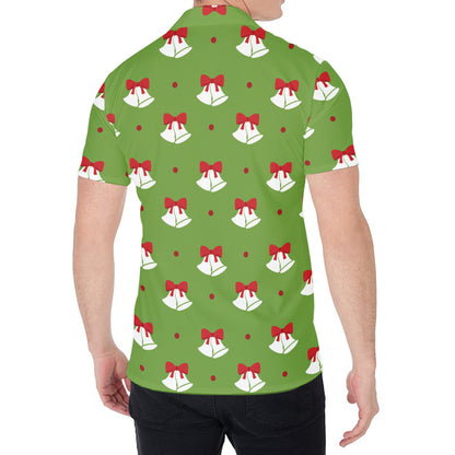 Merry Christmas Bells Pattern Print Men's Shirt
