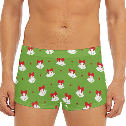 Merry Christmas Bells Pattern Print Men's Short Boxer Briefs