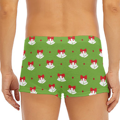 Merry Christmas Bells Pattern Print Men's Short Boxer Briefs