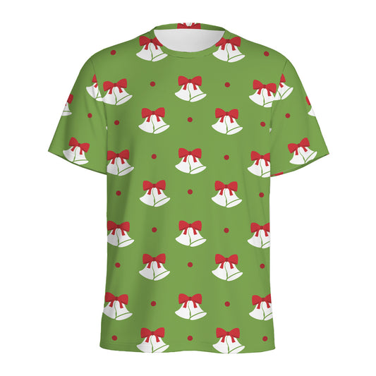 Merry Christmas Bells Pattern Print Men's Sports T-Shirt