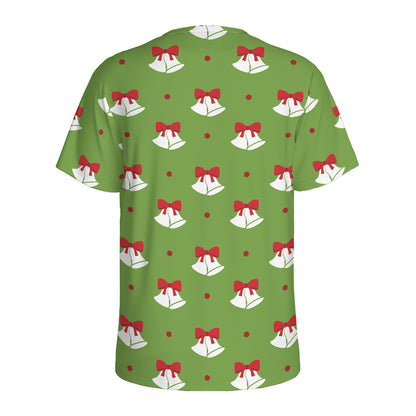 Merry Christmas Bells Pattern Print Men's Sports T-Shirt