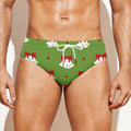 Merry Christmas Bells Pattern Print Men's Swim Briefs