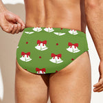 Merry Christmas Bells Pattern Print Men's Swim Briefs