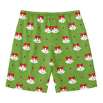 Merry Christmas Bells Pattern Print Men's Swim Trunks