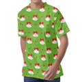 Merry Christmas Bells Pattern Print Men's Velvet T-Shirt