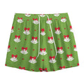 Merry Christmas Bells Pattern Print Mesh Shorts