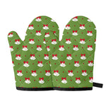 Merry Christmas Bells Pattern Print Oven Mitts