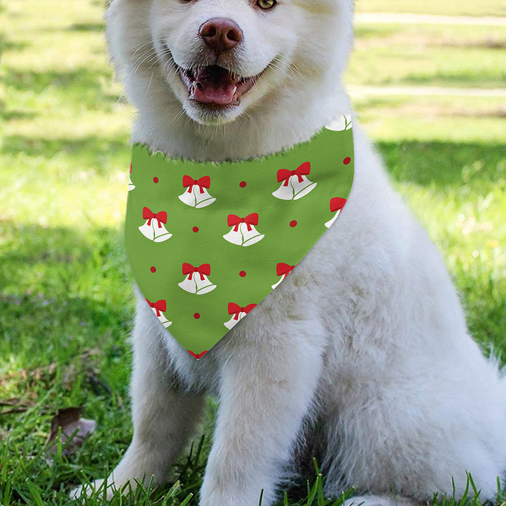 Merry Christmas Bells Pattern Print Over The Collar Dog Bandana