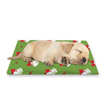 Merry Christmas Bells Pattern Print Pet Cooling Mat Cover