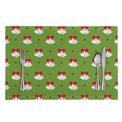 Merry Christmas Bells Pattern Print Placemat