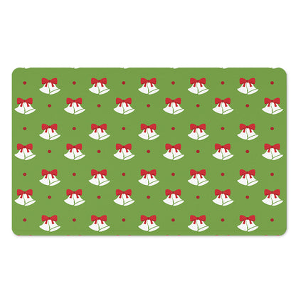 Merry Christmas Bells Pattern Print Polyester Doormat