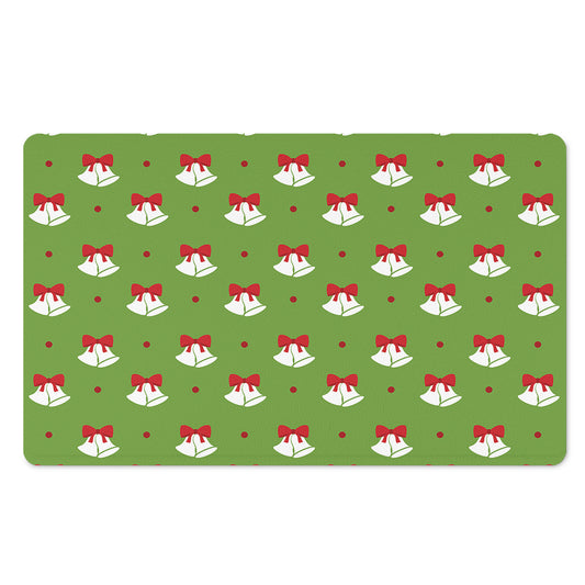 Merry Christmas Bells Pattern Print Polyester Doormat