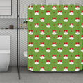 Merry Christmas Bells Pattern Print Polyester Shower Curtain