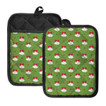 Merry Christmas Bells Pattern Print Pot Holders With Pocket