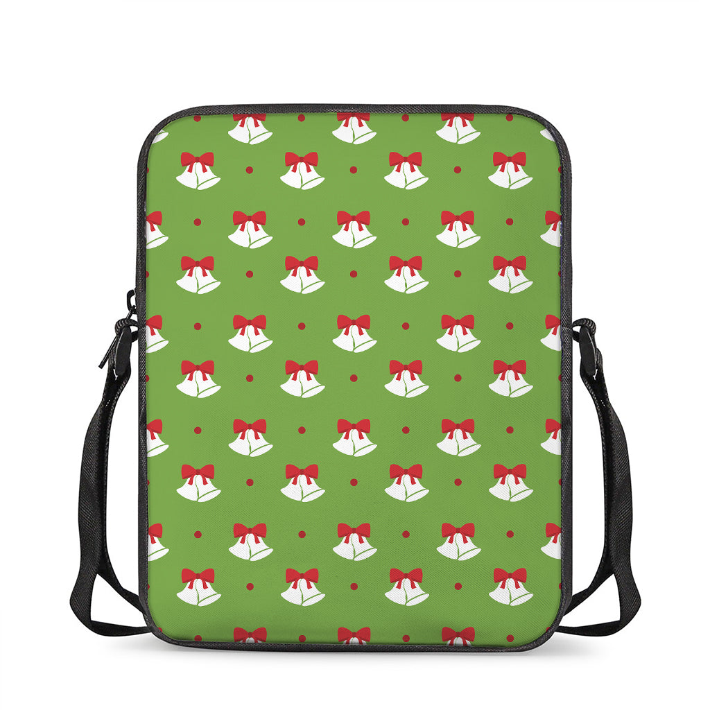 Merry Christmas Bells Pattern Print Rectangular Crossbody Bag